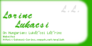 lorinc lukacsi business card